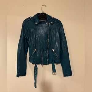 Mauritius Turquoise Leather Jacket